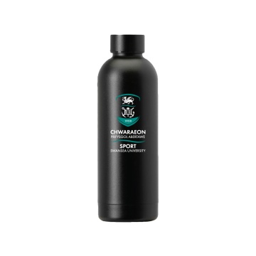 Swansea University Sport - Stainless Steel Bottle - 500ML - Black