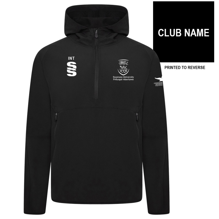 Swansea University - Dual Elite 1/4 Zip Hoody / Rain Jacket : Black