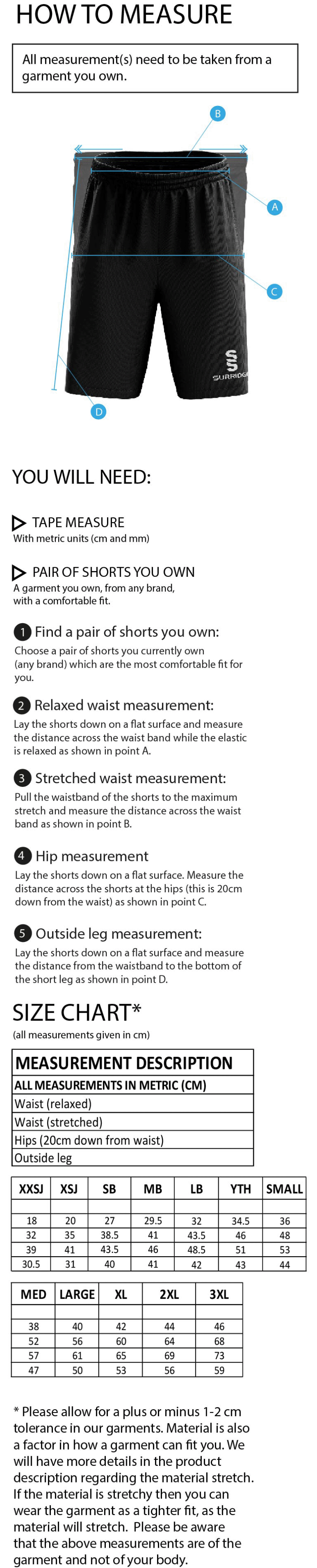 Swansea University Sport - Fuse Short - Unisex Fit - Size Guide