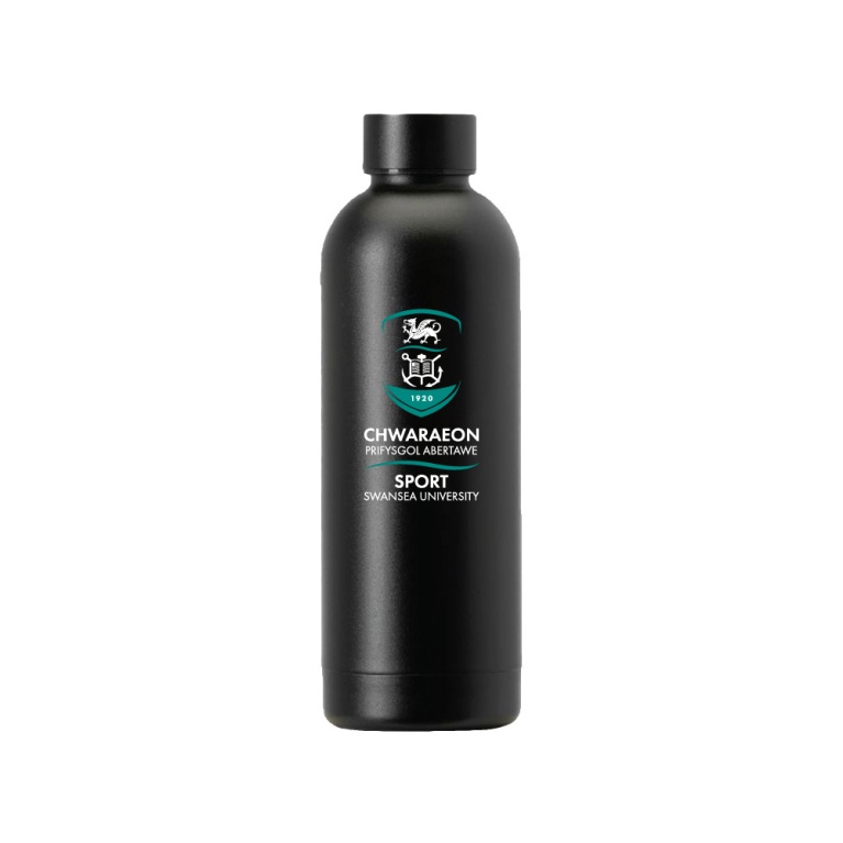 Swansea University Sport - Stainless Steel Bottle - 500ML - Black