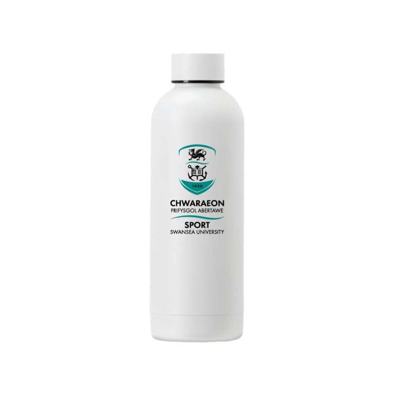Swansea University Sport - Stainless Steel Bottle - 500ML - White