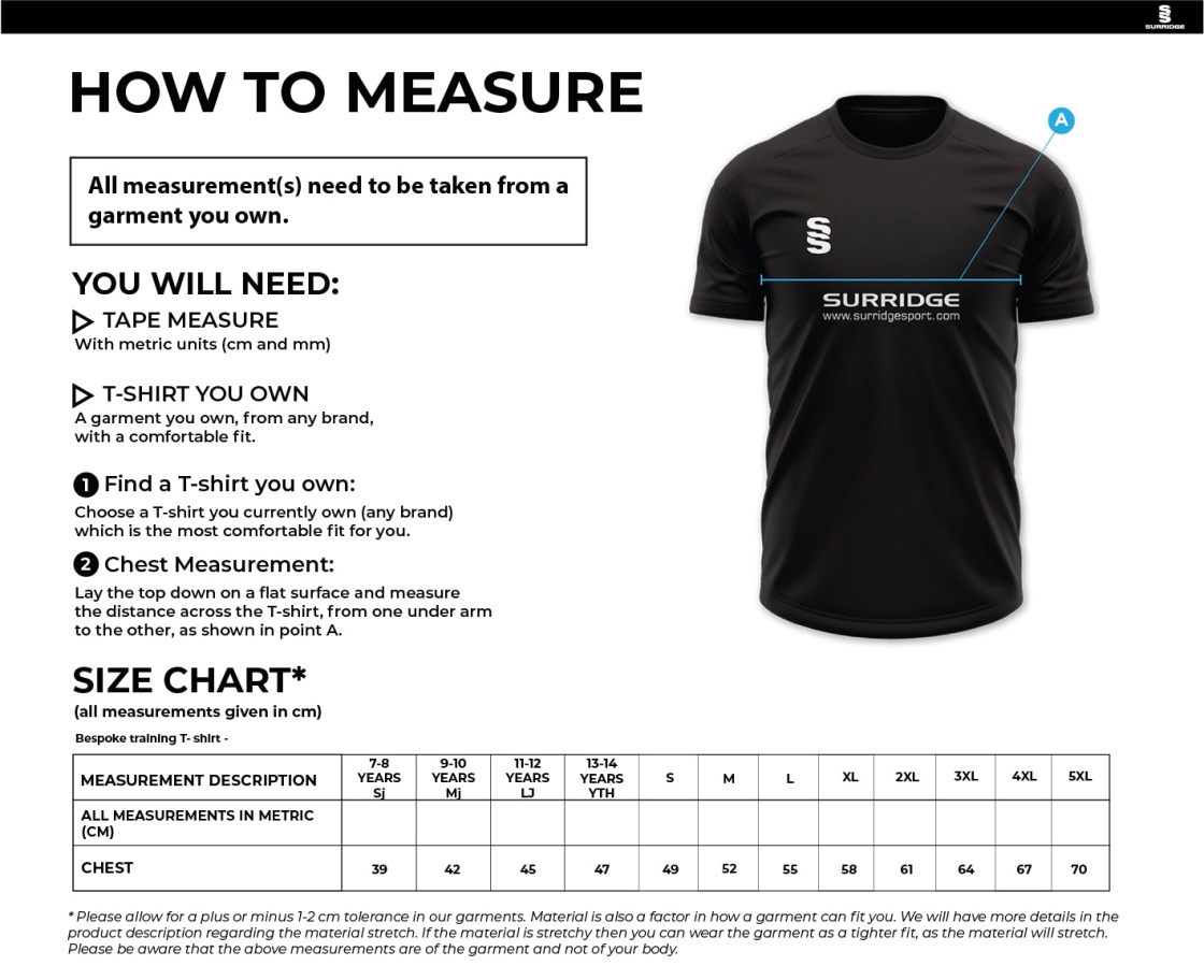 Swansea University Sport - Impact T-Shirt - Unisex Fit - Size Guide